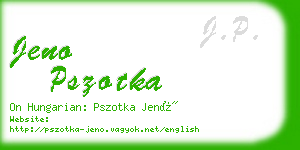 jeno pszotka business card